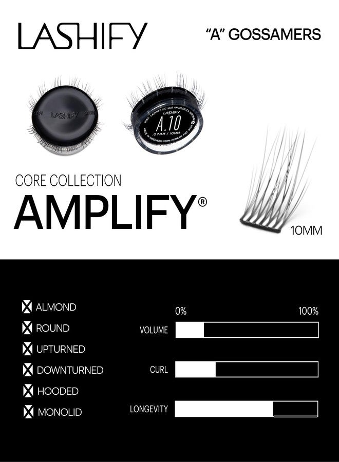 Lashify Amplify 10mm Gossamer DIY Eyelash Extensions Refill, Black, Easy False Eyelashes for a Natural Look - Image 3